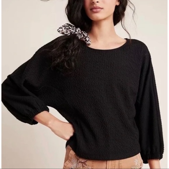 Anthropologie Arya Textured Puffed Sleeve Top - Picture 15 of 16